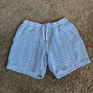 Faherty Whitewater Blue White Sweat Shorts Sz.M Jaquard Print Beach Lounge